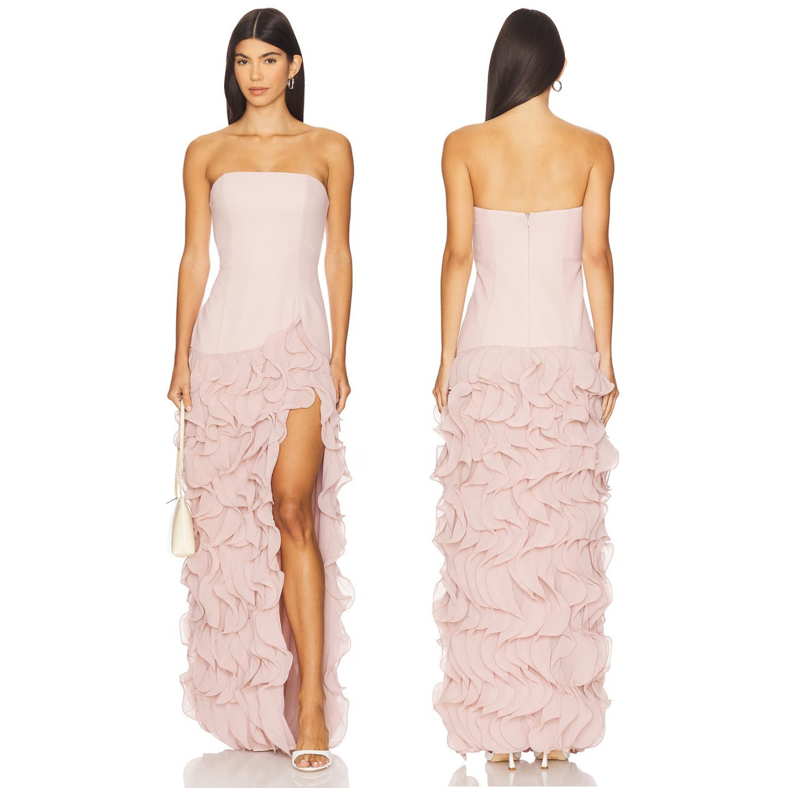 Lovers + Friends Rori Gown Strapless Ruffle Party Prom Formal Hoco Birthday S